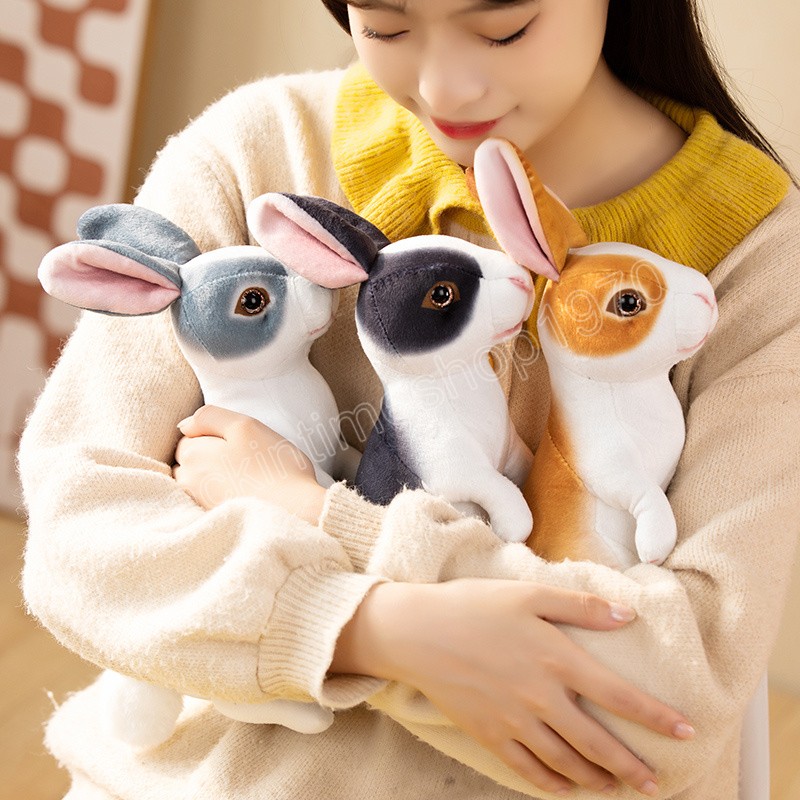 시뮬레이션 소프트 긴 귀 토끼 현실적인 부드러운 귀마개 토끼 장난감 박제 동물 봉제 장난감 장난감 홈룸 장식 선물