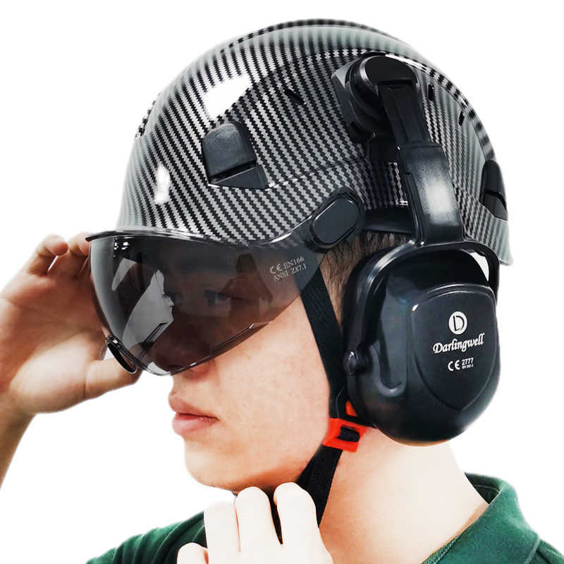 Darlingwell 5007e 안전 헬멧 산업용 하드 모자 구조 안티 소음 34dB CE EN352 ANSI