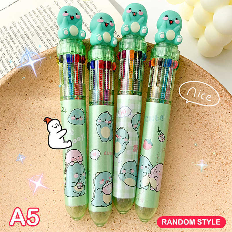 5 couleurs dessin animé Animal stylo à bille multicolore stylo à bille mignon Mini stylos nouveauté étudiant cadeaux bureau école fournitures d'écriture