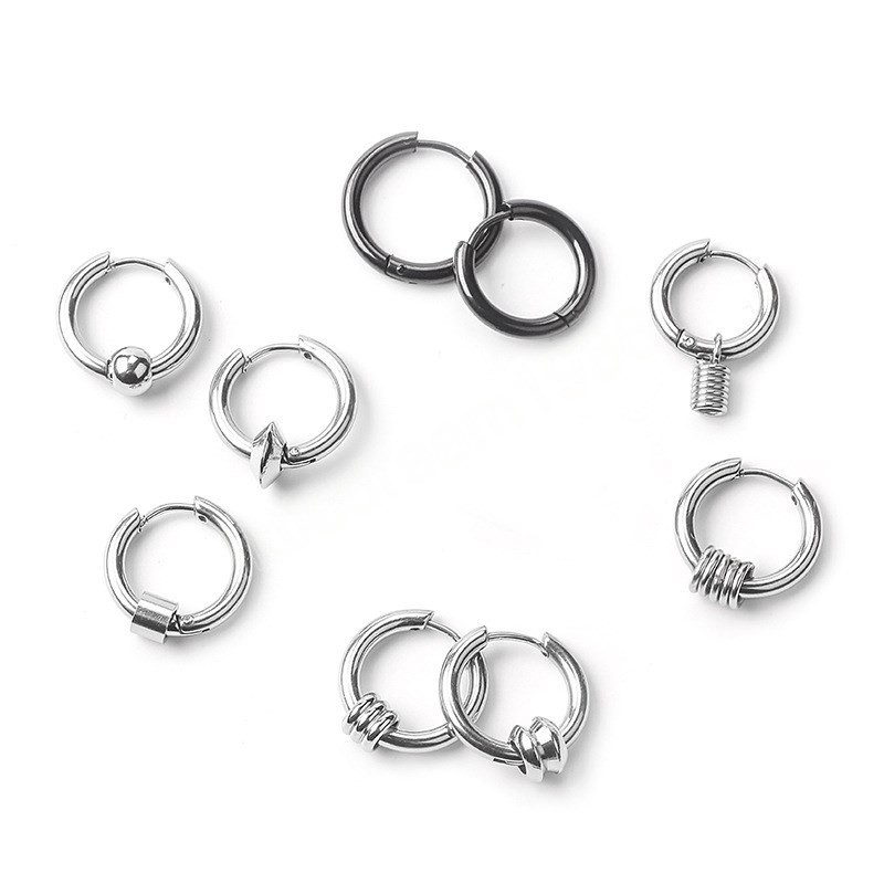 Small Hoop Earrings for Women Men Punk Cartilage Piercing Ring Stainles Steel Round Circle Ear Tragus Helix Trendy Jewelry