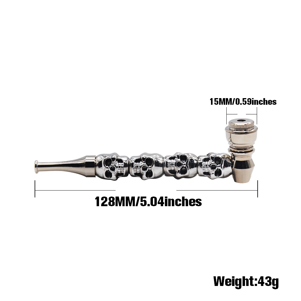 두개골 스타일의 금속 흡연 파이프 탈착식 아연 합금 담배 허브 파이프 금속 보울 연기 액세서리 도매