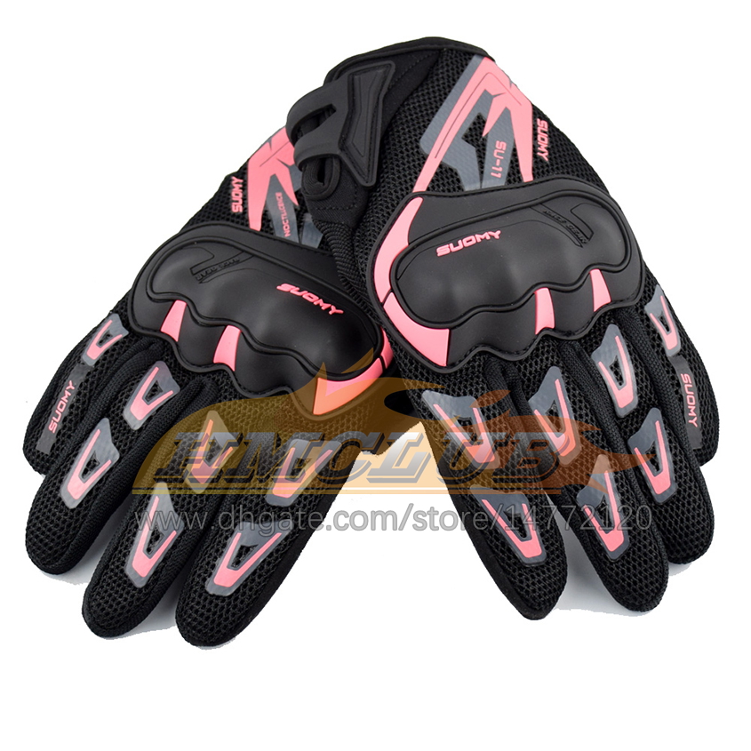 ST693 Motorcykelhandskar Kvinnor Män Summer Breattable Pink Touch Screen Moto Glove For Motocross Motorcykel Racing Riding Guantes