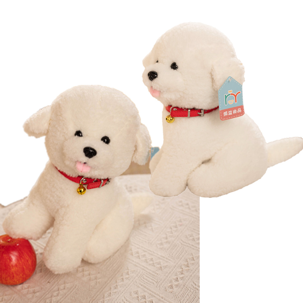 Hot 1 pz 23 cm/28 cm Simulazione Peluche Bichon Frise Cane Giocattolo Farcito Corea Realistico Cucciolo di Cane Giocattoli I Bambini bambini Regalo Di Compleanno