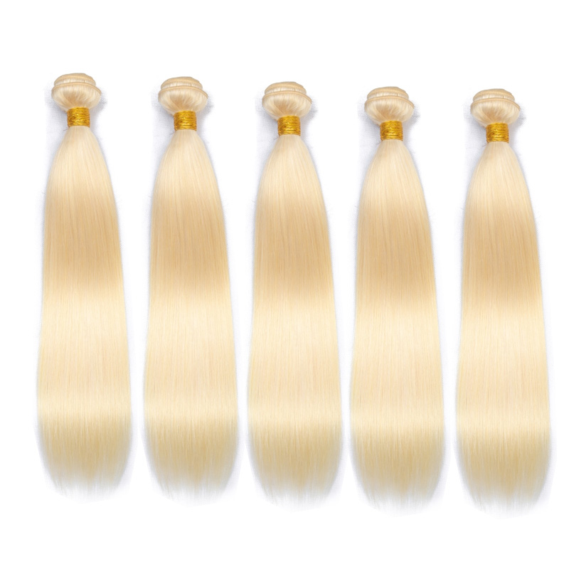 Braziliaanse menselijke haaruitbreidingen 5 bundels dubbele inslag 613# kleur zijdeachtige rechte blonde yirubeauty peruaanse Indiase rauwe maagd haarproducten 10-30 inchch