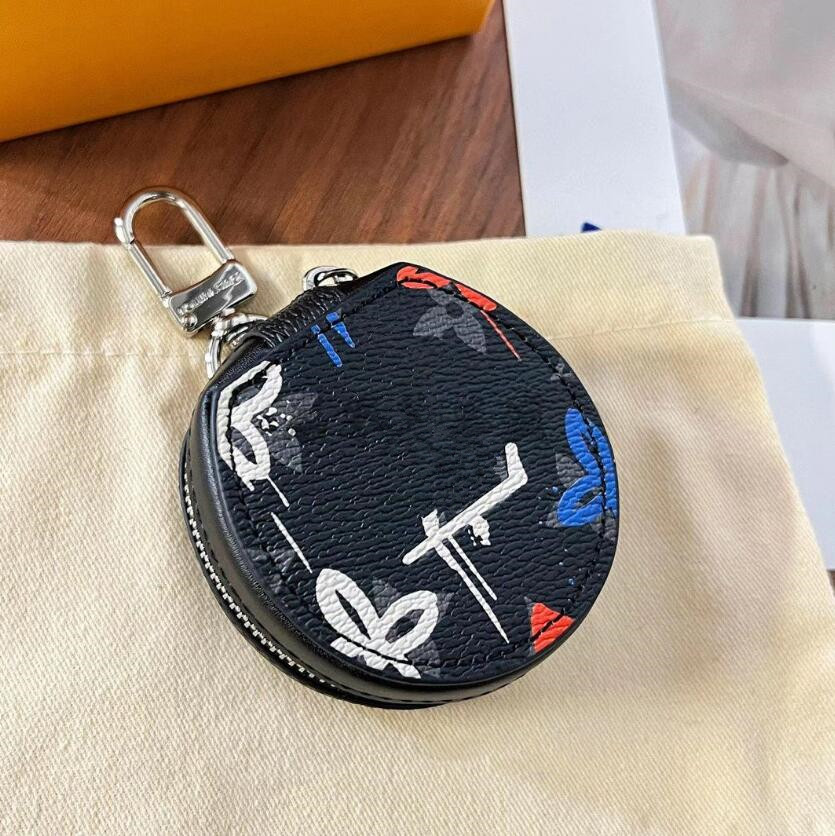 Limited Edition Color Letter Key Wallets Luxury merk Unisex Zipper Coin portemonnees draagbare glazen koppelingszakken Classic Fashion Graff2630513