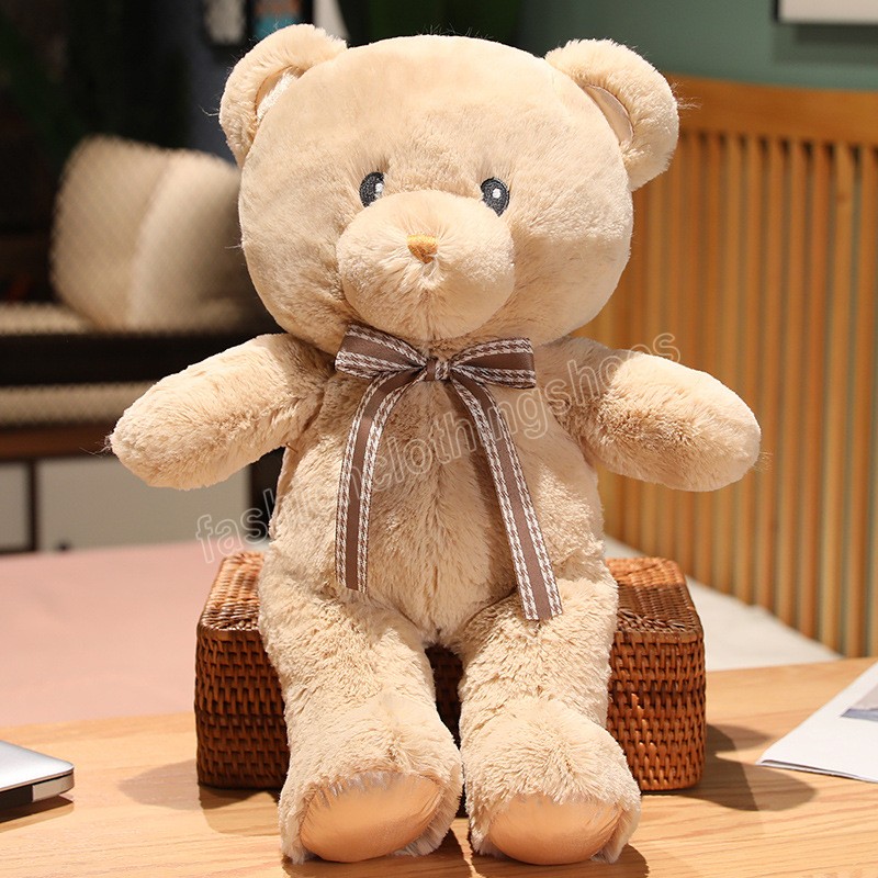 50 cm Kawaii Pink Teddy Bear Pluszowa zabawka Śliczna nadziewana miękka zwierzęcy niedźwiedź z wstążką dla dzieci dziecięce dzieci prezenty urodzinowe Walentynkowe prezenty