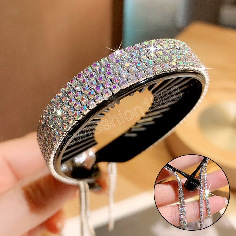 Rhinestone Hair Claws Women High Ponytail Clip Fixed Hairpin Claw Fashion Personality Headwear Hair accessories