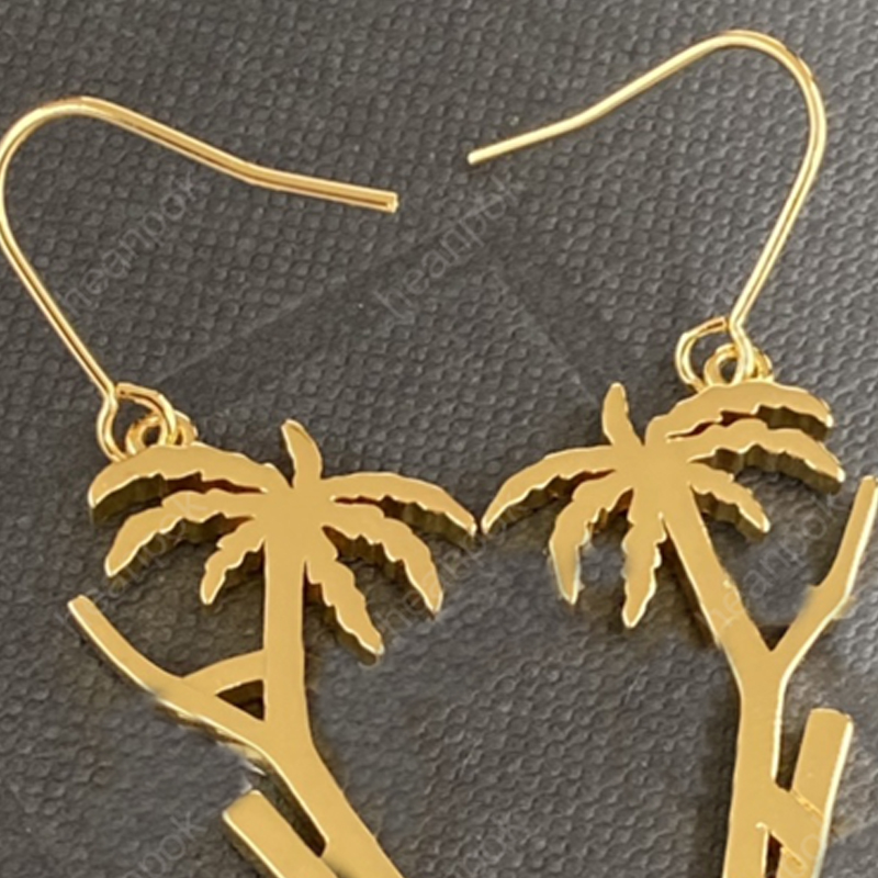 Mulheres Brincos Designer Jóias Palm Tree Dangle Pingente 925 Brinco De Prata Y Party Studs Gold Hoops Noivado Para Noiva Box274t