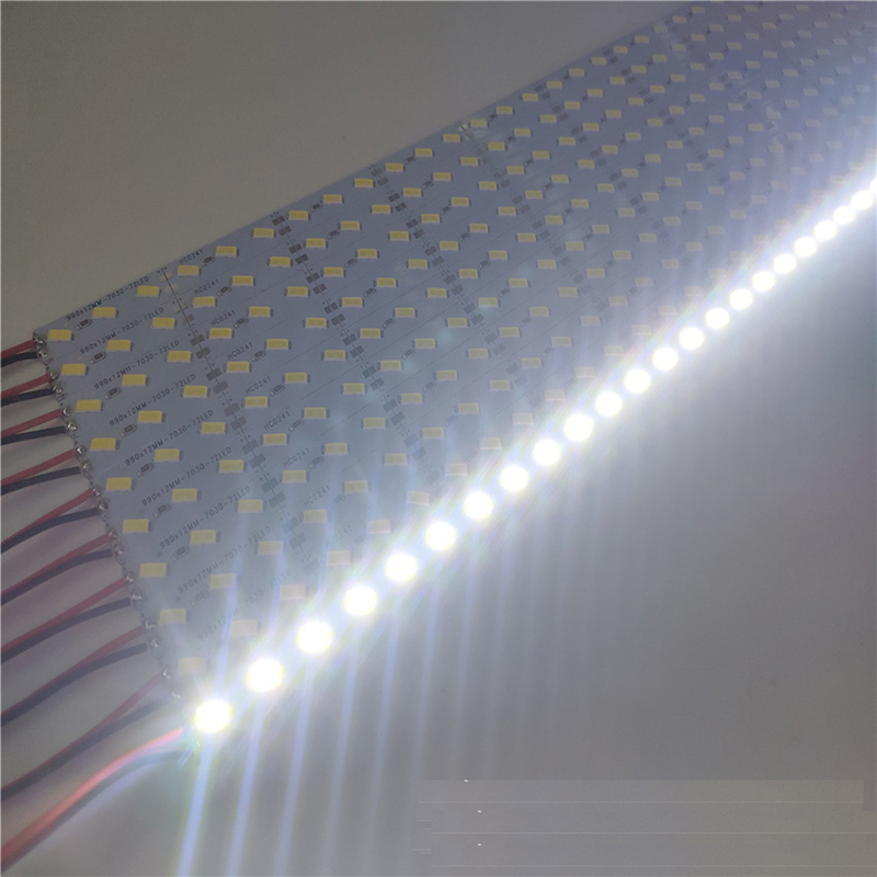 50cm 100cm LED barre de bande rigide lumière 7030 SMD 72LED 1M blanc chaud 12V sous armoire cuisine 12MM lumières d'intérieur approvisionnement d'usine