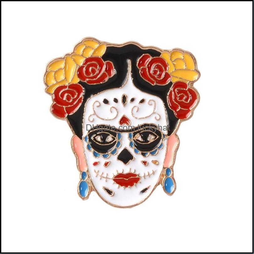 pins brooches painter mexican artist enamel pins for women metal decoration brooch bag button lapel pin men broach jewelry gift dhs