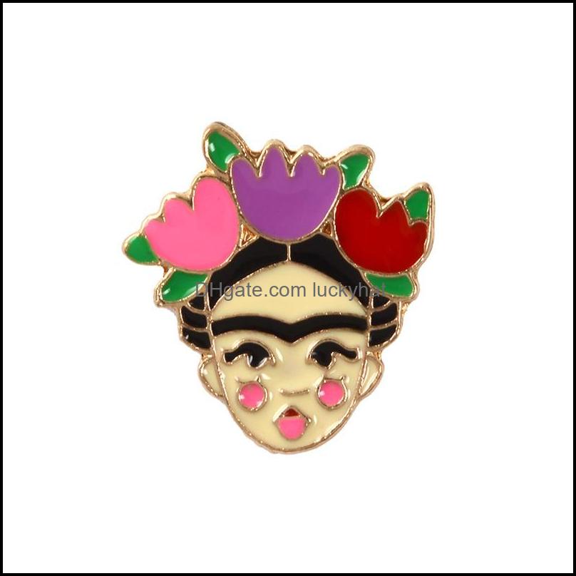pins brooches painter mexican artist enamel pins for women metal decoration brooch bag button lapel pin men broach jewelry gift dhs
