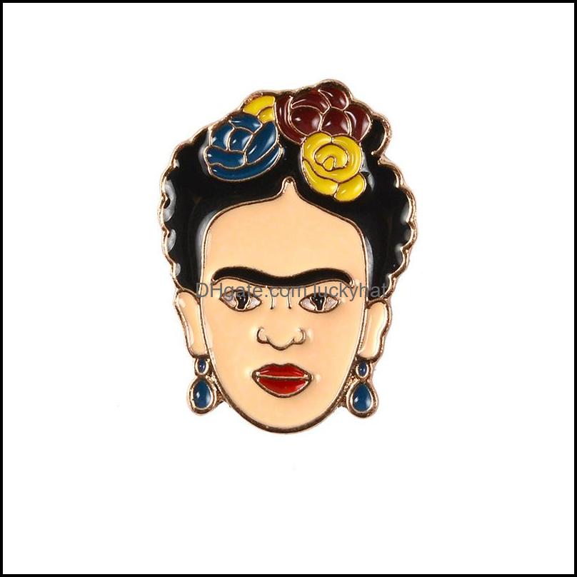 pins brooches painter mexican artist enamel pins for women metal decoration brooch bag button lapel pin men broach jewelry gift dhs