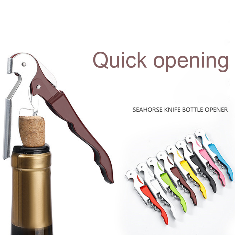 Multi-Functional 2 in 1 Bottle Openers Stainless Steel Wine Cork Screw Corkscrew Beer Cap Remover Kitchen Gadget Bar Accessories