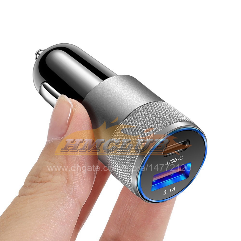 CC300 15W PD Tip C 3.1A USB Araba Şarj Cihazı Telefon Hızlı Araba Şarj Cihazı İPhone için Güç Adaptörü Xiaomi Samsung Huawei Honor Oppo Realme