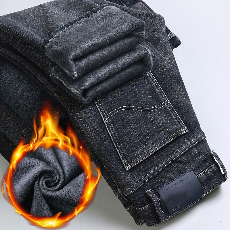 Nuevos JEANS pantalones chinos pantalones pantalones de hombre Stretch Otoño invierno jeans ajustados pantalones de algodón lavados rectos casual de negocios XL520