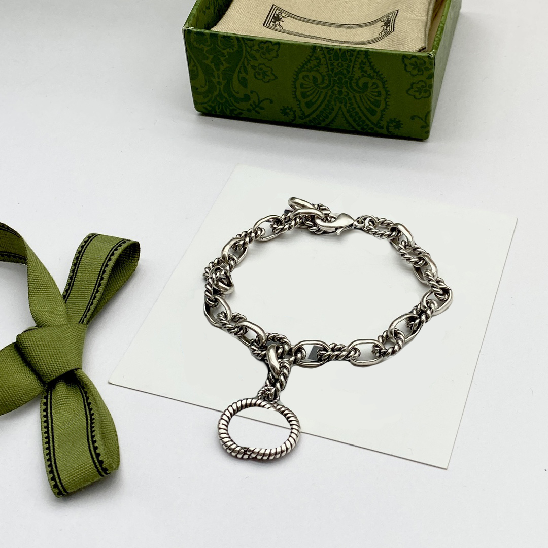 Elegantes letras entrelazadas, collar, conjuntos de joyas, pulseras de diseño, sellos de plata, collares, pulsera colgante para mujer con Box233D