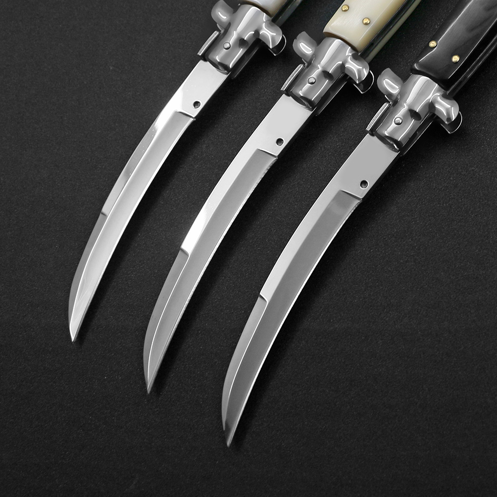 6 Style Tactical Automatic Machete Machete Mirror Blade Acrylique Handle Outdoor Hunting Camping EDC Multi-Function Tool Cadeaux de vacances pour hommes