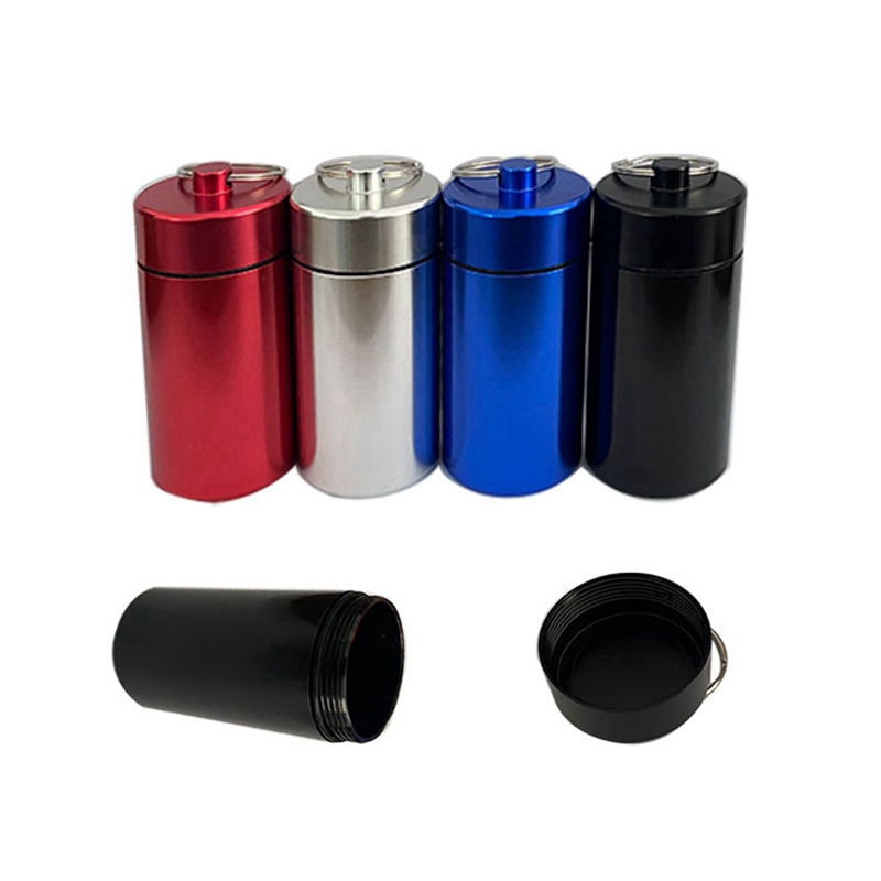 Latest Colorful Pocket Style Smoking Aluminium Alloy Dry Herb Tobacco Stash Case Seal Waterproof Storage Box Cigarette Holder Pill Tank Spice Miller Jars Bottle