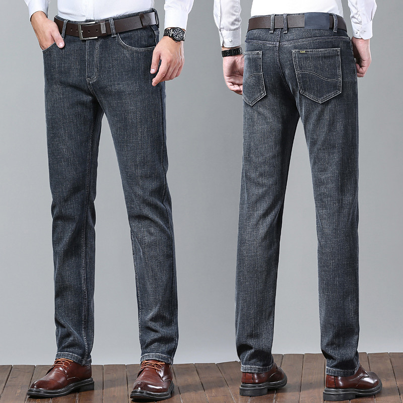 Nuevos JEANS pantalones chinos pantalones pantalones de hombre Stretch Otoño invierno jeans ajustados pantalones de algodón lavados rectos casual de negocios XL520