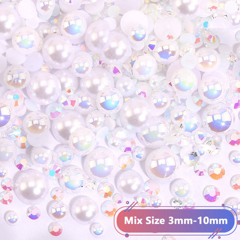 Flatback Beads Rhinestone Pearls For Nails Decor Mix Size Gems Pearl Stones Cups Clothing Nail Art Decorations YFA3391