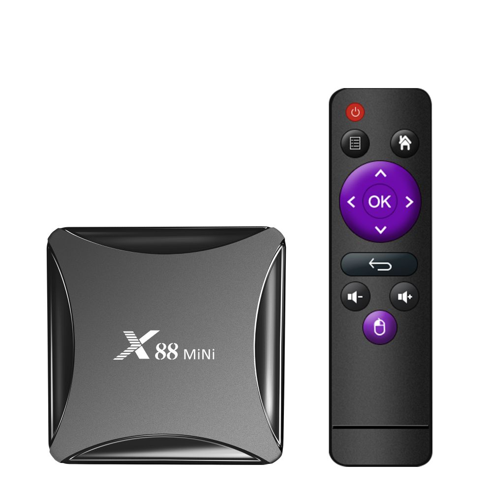 Android 10 caixa de tv inteligente x88 mini rk3228a 2gb 16gb 4k media player 24g wifi google play x96mini conjunto superior box2339750