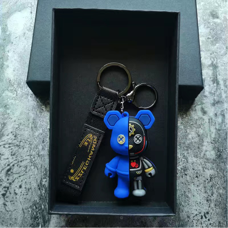 Mechanical Bear Personality Car Keychains Cute Cartoon Toy Casual Couple Key Chain Bag Hanging Brand Gift Designer Keychain For Me213F