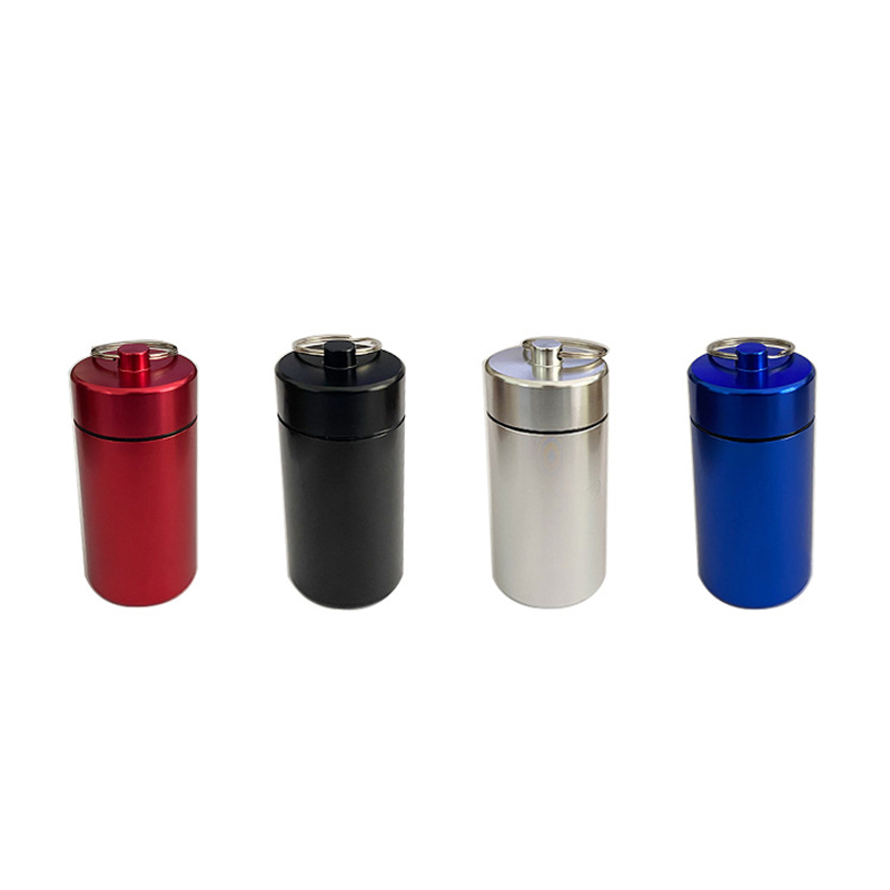 Colorful Pocket Style Smoking Aluminium Alloy Dry Herb Tobacco Stash Case Seal Waterproof Storage Box Cigarette Holder Pill Tank Spice Miller Jars Bottle DHL