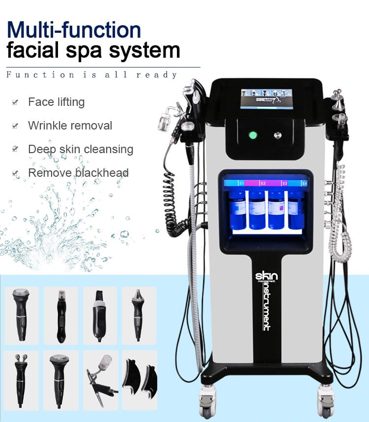 Professionell 8 i 1 Multifunktionell skönhetsutrustning Hydra ansiktshydrafacial dermabrasion Face Skin Care Spa System Microdermabrasion Beauty Salon Machine