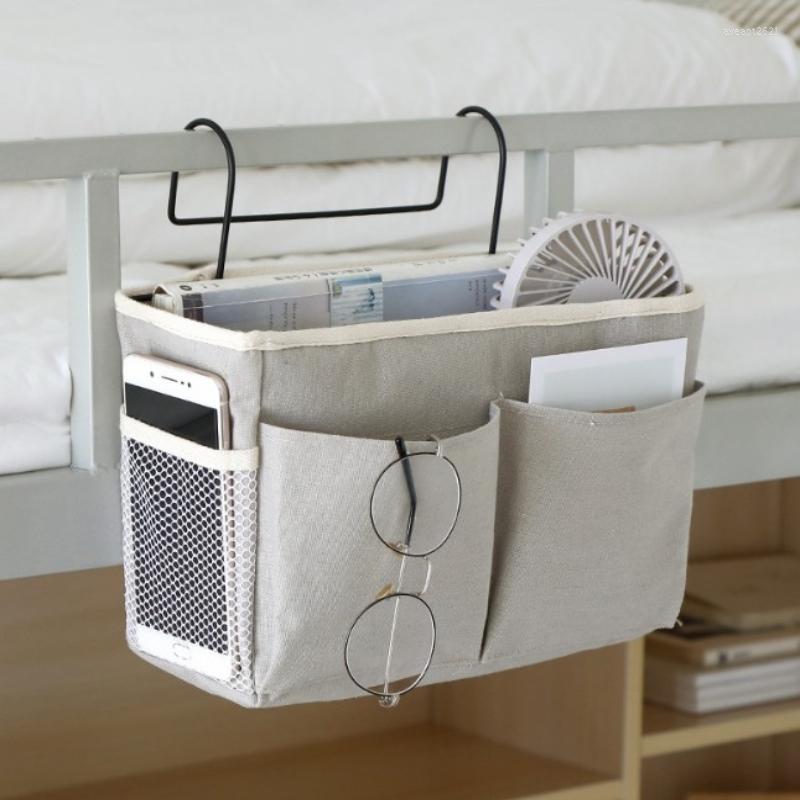Förvaringslådor filt Bedside Bag Pouch Bed Desk Sofa TV Remote Control Hanging Caddy Couch Organizer Holder Pockets263n