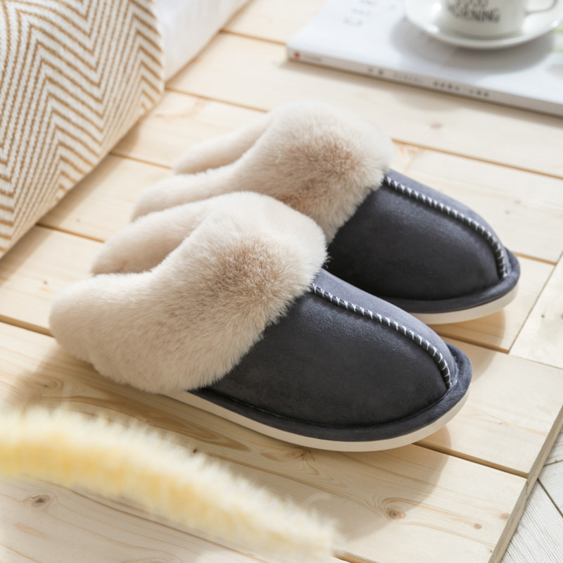 Home Scarpe Pantofole di cotone Peluche Popolare in autunno e in inverno Mantenimento caldo delle coppie Scarpe di cotone antiscivolo da donna Vendite dirette in fabbrica all'ingrosso