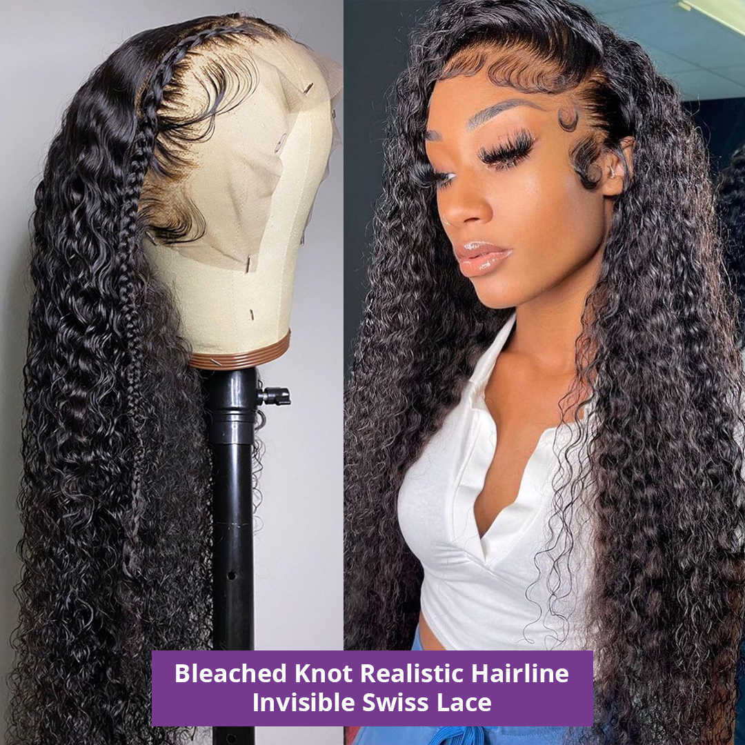 Hot Lace Wigs Curly Human Hair Brazilian Deep Wave Pre Plucked for Women Melted Transparent Front 13x4 Frontal 221212