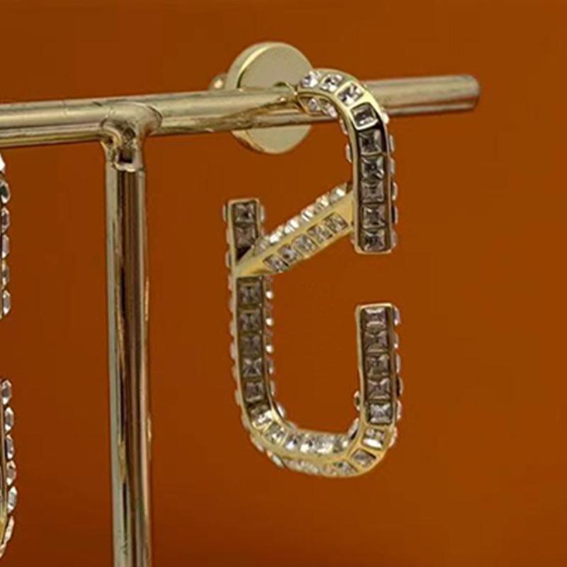 Örhängen smycken kvinnors designer örhänge örhängen brev V Diamonds Luxurys Golden Fashion Silver Needle Weote304x