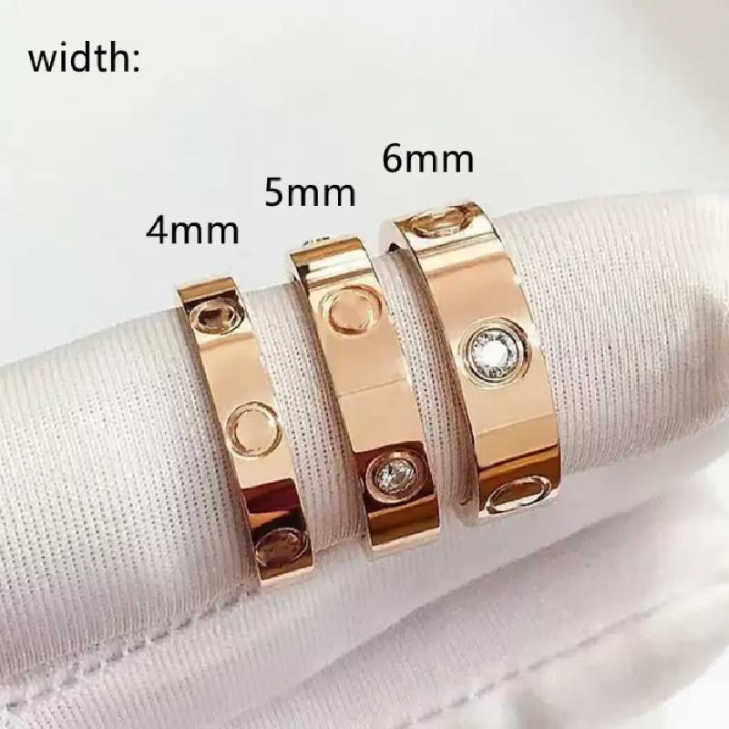 love screw ring mens rings classic luxury designer jewelry women Titanium steel Alloy Gold-Plated Gold Silver Rose Never fade Not allergic -4/5/6mm 8899