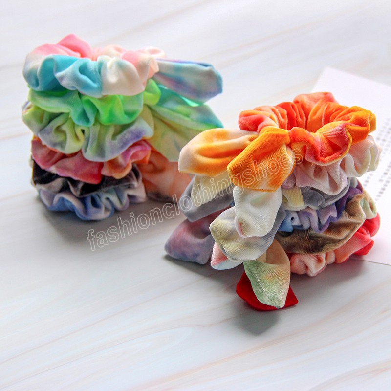 Velvet Hair Scrunchies Girls/Women Knot Bow Hairbands Cute Rabbit Ear Hair Tie Ponytail Hair Accessories