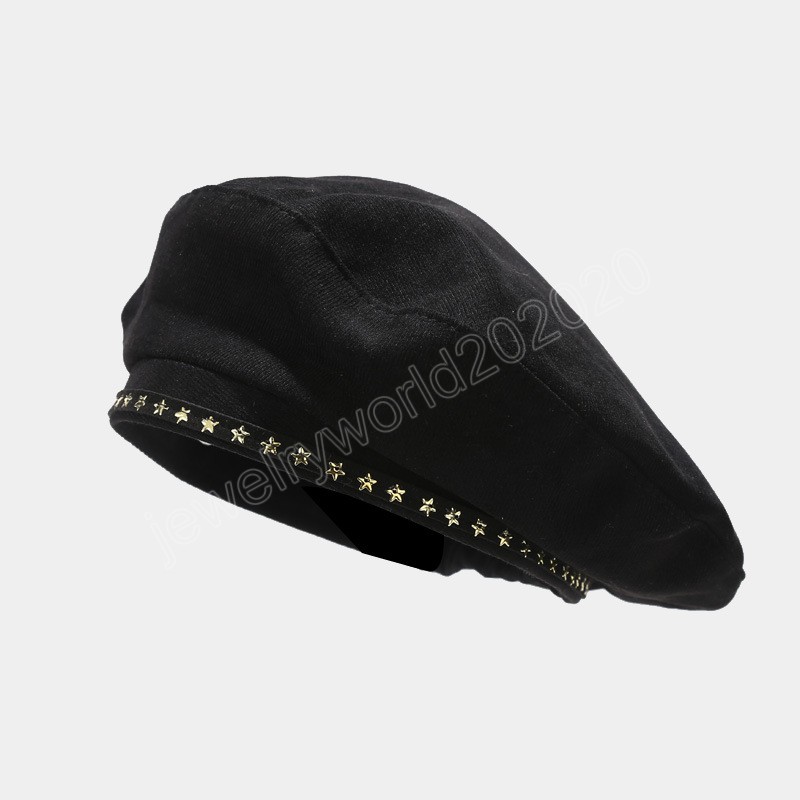 Femmes mode béret casquette en cuir Pu bérets artiste français chaud bonnet chapeau femme dames tout match réglable chapeau cadeau