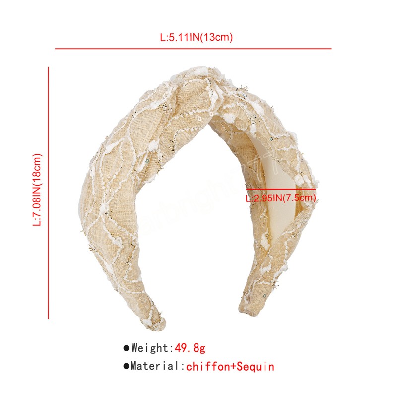 레이스 스팽글 매듭 헤어 밴드 여성 헤어 액세서리 패션 센터 크로스 터번 와이드 헤드 밴드 헤드 밴드 헤드웨어