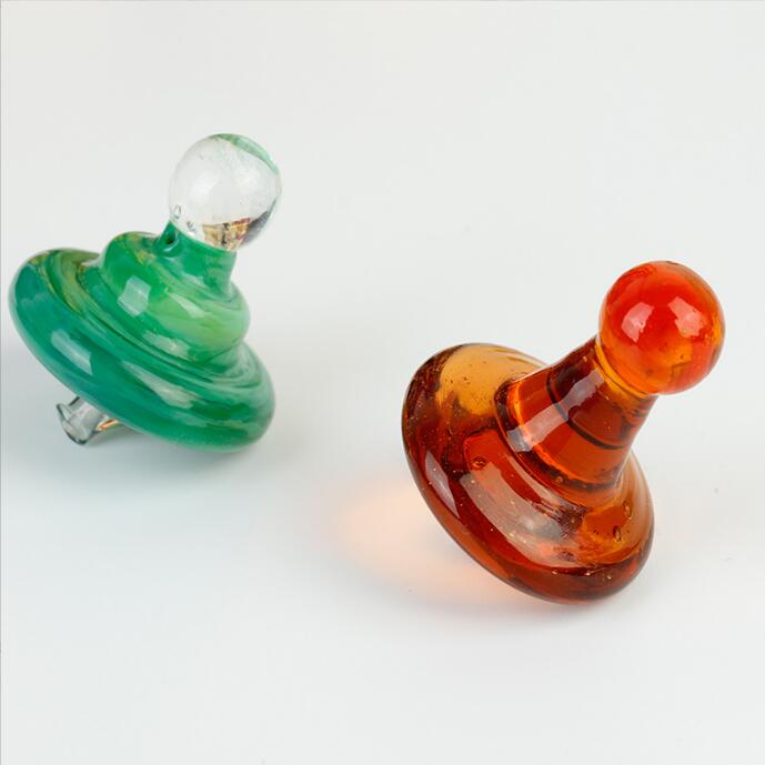 Coloured glass pipes bubble cap With Hole On Top Quartz Thermal Banger Nails Frosted Polished Joint E-nail Retail