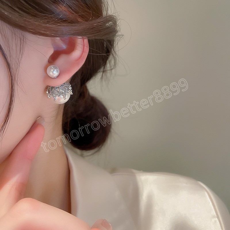 Diamant Perle Licht Luxus High-end-Temperament Stud Ohrringe Für Frauen Koreanische Mode Ohrring Täglichen Geburtstag Party Schmuck Geschenk