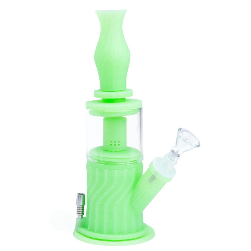 COOL Bunte Silikonnägel Spitze Strohhalm Rauchen Shisha Kit Tragbarer abnehmbarer Kräutertabakgriff Glasfilterschüssel Wasserpfeife Shisha Zigarette Bong Halter Rohre