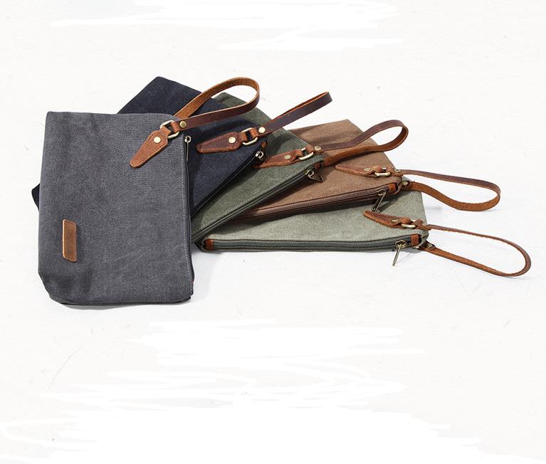 Tuval makyaj çantası düz renk retro portatif kozmetik çanta yaratıcı depolama torbası seyahat yıkama organizatörü el çantası sn539