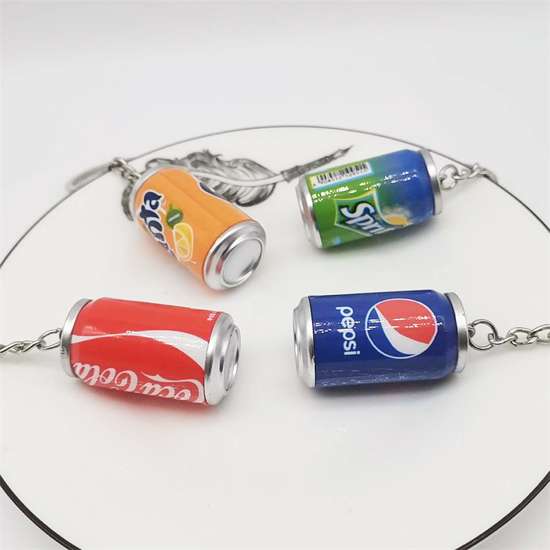 Simulatie bier canskey ringen dames mannen mode creatieve snuisterij cool tide tassen rugzakauto sleutel accessoires hanger sleutelhanger cadeau