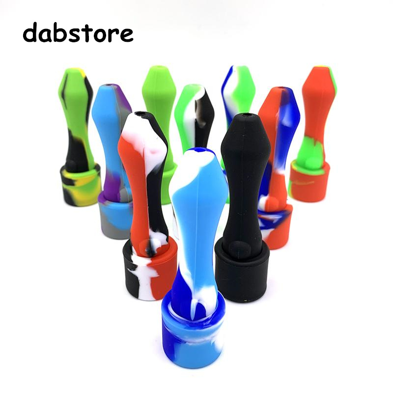 Fumer 10mm Silicone Nectar Pipe Mini Conduites D'eau avec Des Pointes En Titane Quartz Nails Concentré Dab Straw Bong Oil Rig