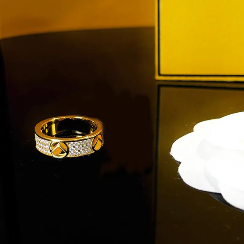 Frauen Designer Ring Luxurys Gold Ringe Diamanten Liebe Ring F Ohrringe Damen Herren Hochzeit Verlobungsschmuck Größe 6 7 8 mit Box341S