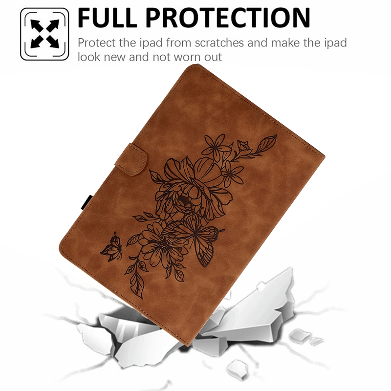 Imprint Flower Butterfly Leather Wallet Tablet Cases For Ipad 10.9 2022 Pro 11 10.5 10.5inch Air air2 2 9.7 inch Fashion Floral Credit ID Card Slot Holder Stand Pouch Bags