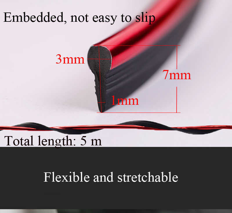 Car Styling 5M/pcs Universal DIY Flexible Interior Decoration Moulding Trim Strips Car Central Control and Door Decoration Strip