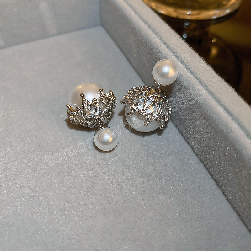 Diamant perle lumière luxe haut de gamme tempérament boucles d'oreilles pour les femmes mode coréenne boucle d'oreille quotidien fête d'anniversaire bijoux cadeau