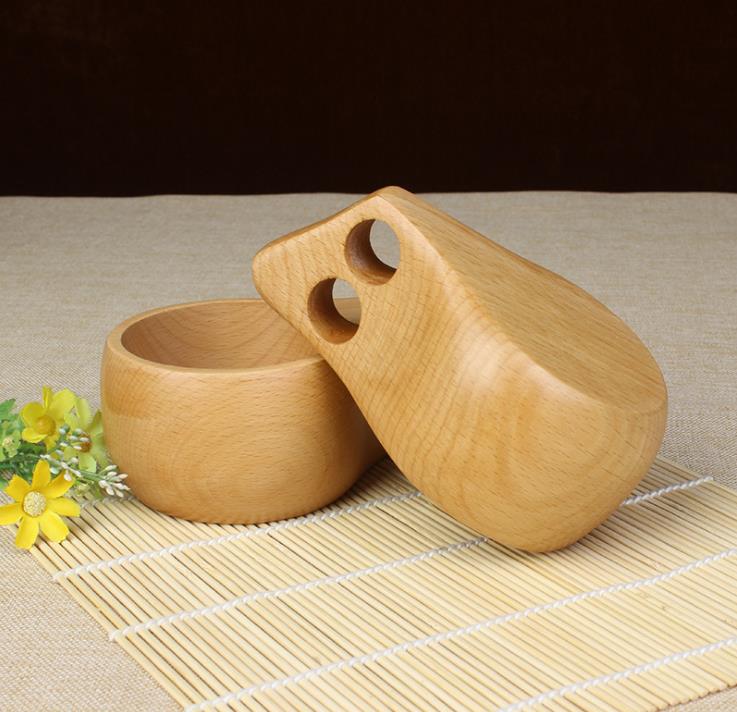 Kuksa Cup Mugs Finland Handmade Portable Wooden Cup for Coffee Milk Water Mug Tourism Gift SN534