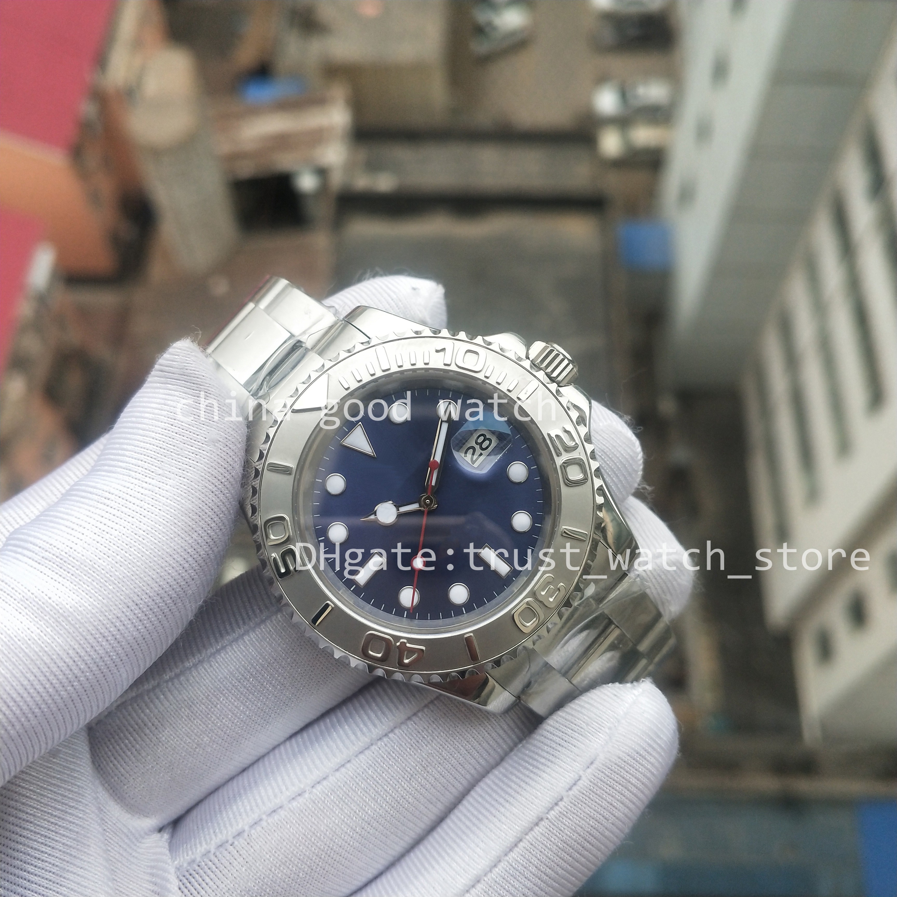 Factory S Watch Basel Super BP 400mm V2 Kvalitet 2813 Automatisk rörelse BPF Version Blue Dial Bezel Sapphire Glass Men Watches257p