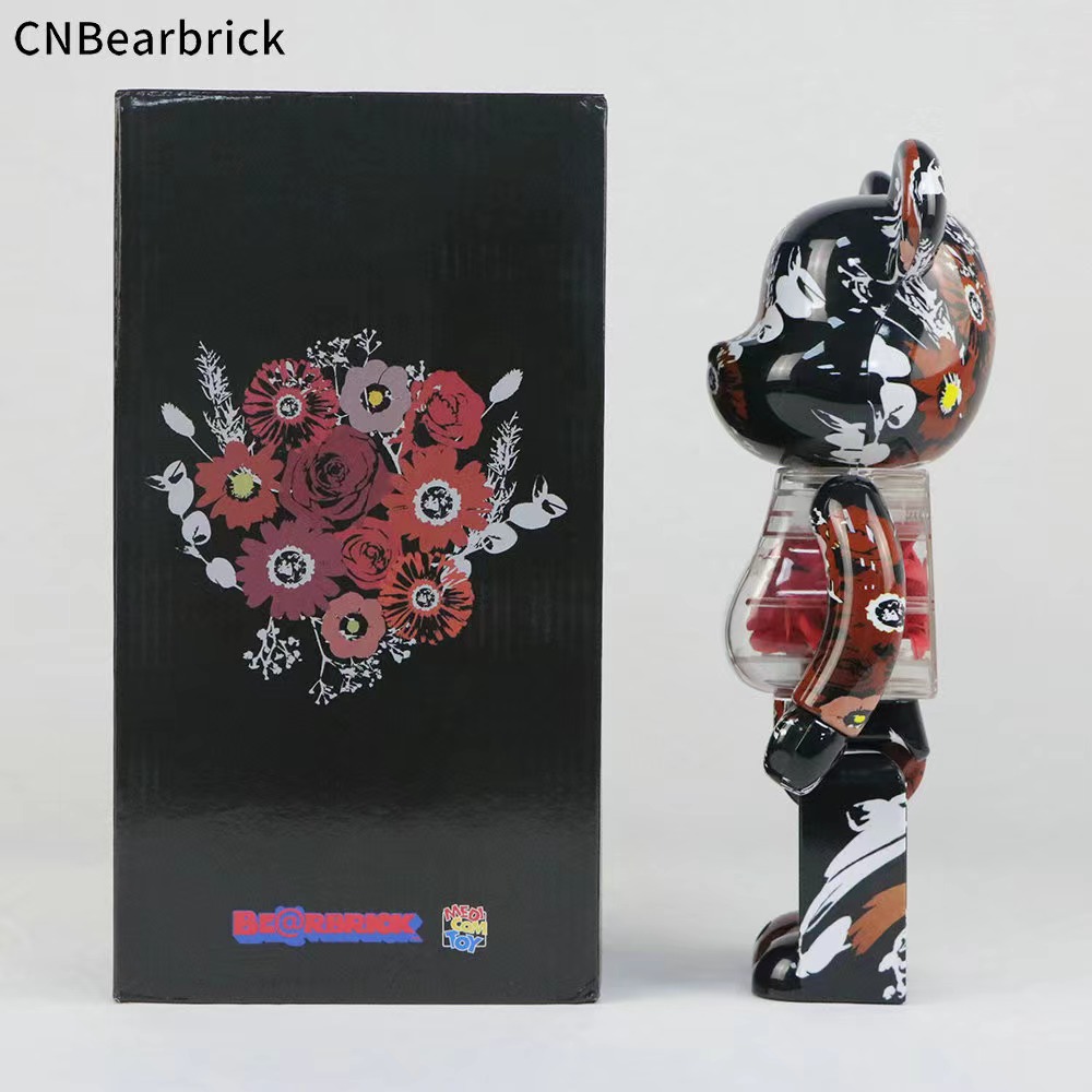 New Spot bearbrick 400% 28CM Flora Eternal Flower Building Block Violent Bear Figure Fashion Doll Decorative Ornament Handmade