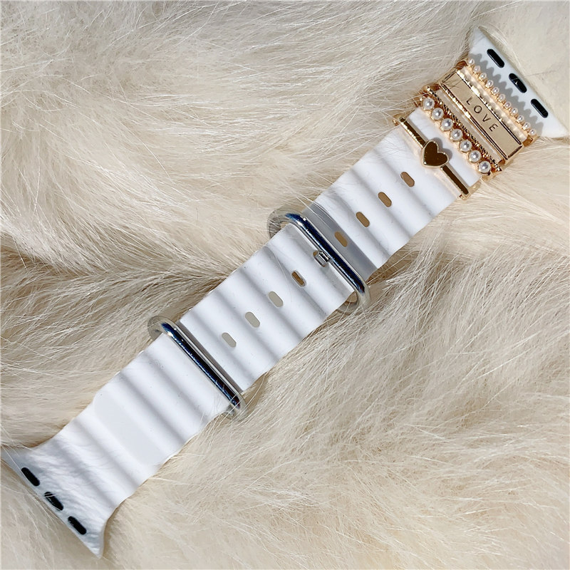 Kolorowa Bling Diamond Silikon Pętla Bransoletka paska do Apple Watch Ultra Series 8 7 6 5 4